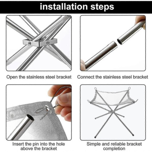 Portable outdoor fire pit, folding barbecue/grill heater, camping fire pit, with...